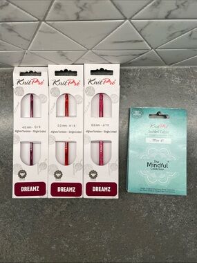 KnitPro Dreamz Tunisian Crochet Hooks & Swivel Cable Set - 4 mm, 5 mm & 6 mm